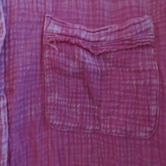 KITTENISH X FLAG & ANTHEM Morgan Boyfriend Shirt in Fuchsia Pink Casual Size XL - Picture 7 of 14